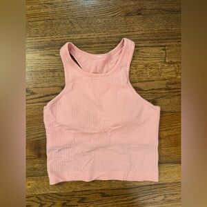 Lululemon Ebb To Street crop bra tank 4 like new pink peach neon